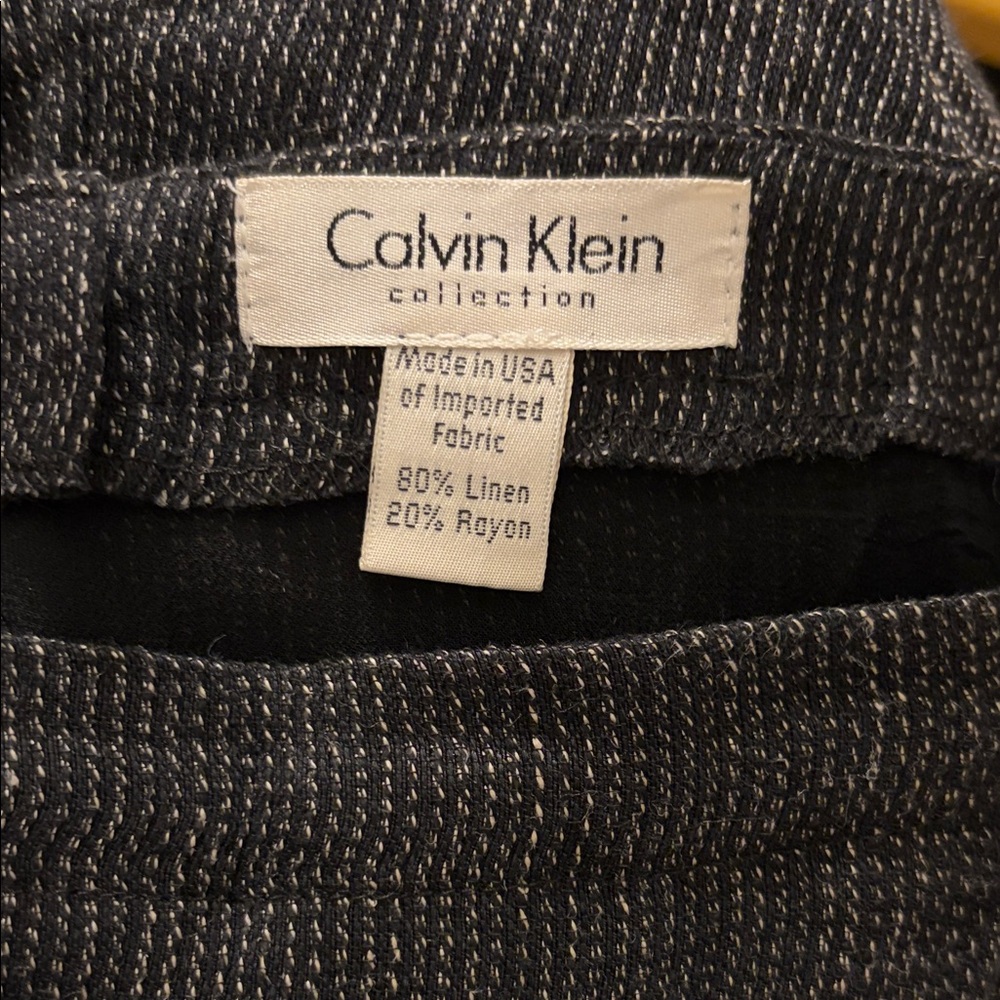Calvin Klein Collection Charcoal and White Textured Skirt